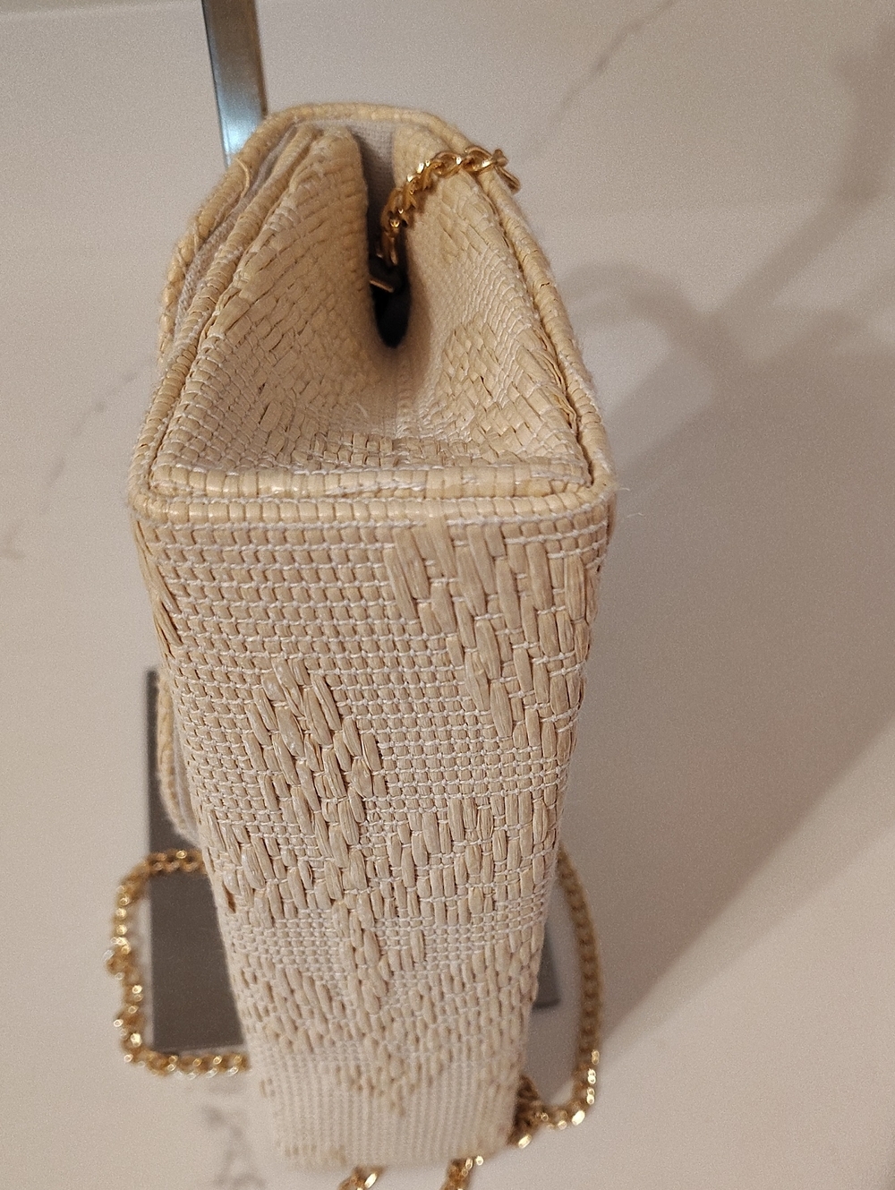 NWT Tommy Bahama Raffia Top Handle Purse w/ Bamboo Like Handle - Picture 9 of 14